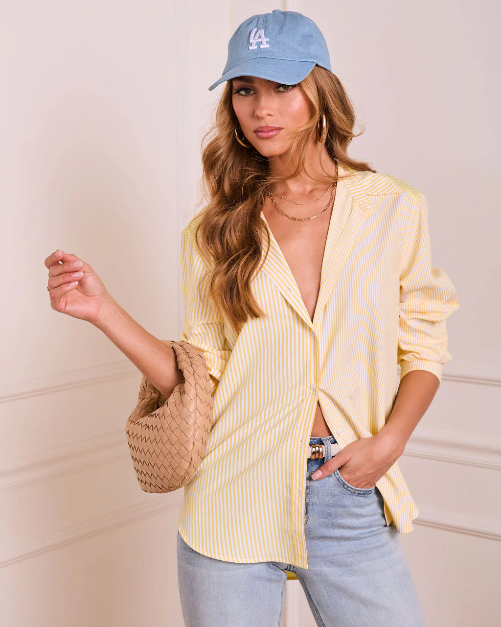 Casual Poise Striped Button Down Top | VICI