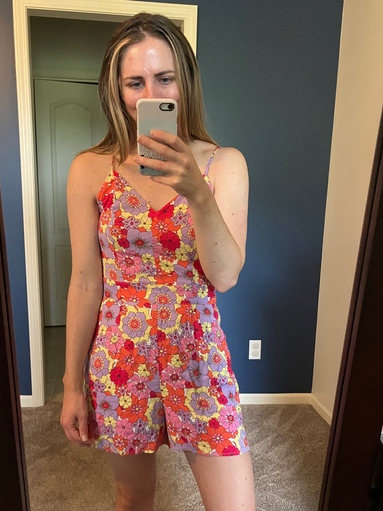 How adorable is this retro floral romper?! I am absolutely obsessed. Would be a great option as a Baby Shower Dress or a country concert outfit! I had ordered it originally as an option to wear to the Kenny Chesney concert but ended up saving it for a girls brunch outfit. I love the bright floral print and it fits so great.

I actually rented this so I have linked it at Rent the Runway. I love doing a subscription rental when I have a month full of fun events (like I do this July with concerts, a wedding, a retirement party, etc). 

In case you don’t want to rent I have linked similar options available to buy as well. This is such a cute summer outfit! Wearing my normal size small. 

#LTKSeasonal #LTKFindsUnder100 #LTKStyleTip