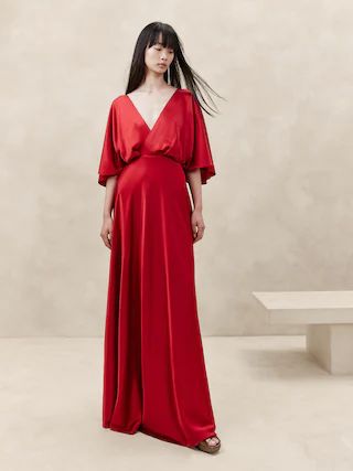 Aura Silk Maxi Dress | Banana Republic (US)
