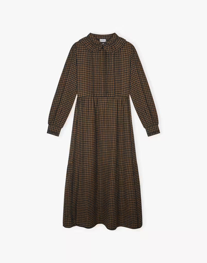 Brushed Cotton Gingham Dress | Brora