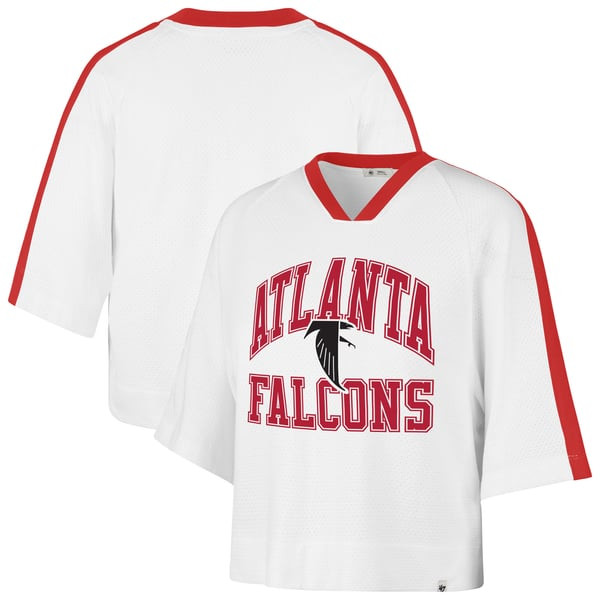 Atlanta Falcons '47 Women's Big Overarch Drop Needle Raglan V-Neck T-Shirt - White | Fanatics