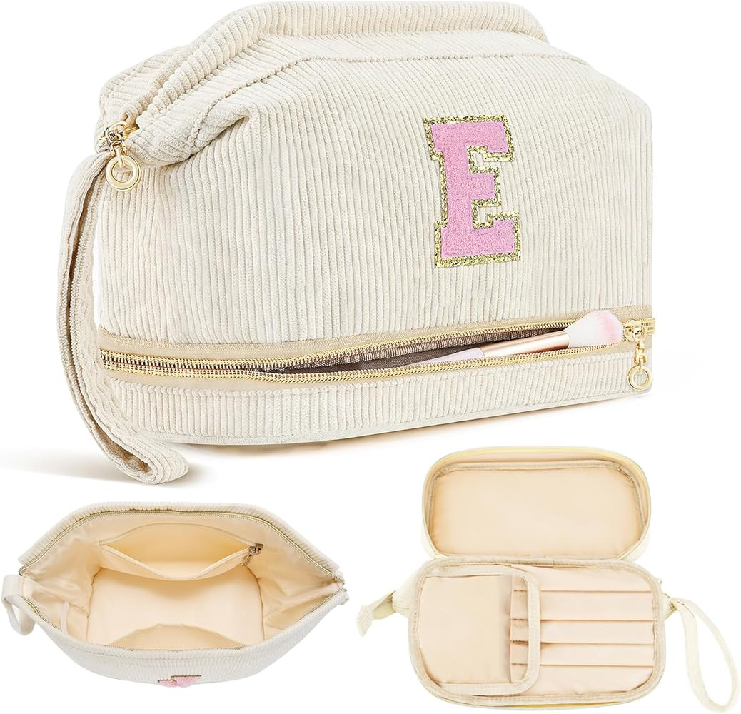 Makeup Bag for Girls Gift, Personalized Graduation Gifts Initial Women Makeup Bag for Travel, Tea... | Amazon (US)