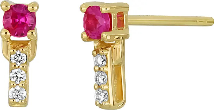 El Mar Gemstone & Diamond Bar Stud Earrings | Nordstrom