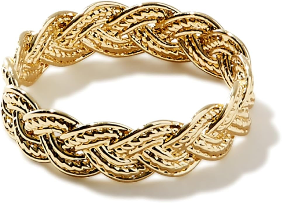 Ana Luisa Gold Braided Ring - Dainty Gold Ring - 14K Gold Plated Rings for Women - Hypoallergenic... | Amazon (US)