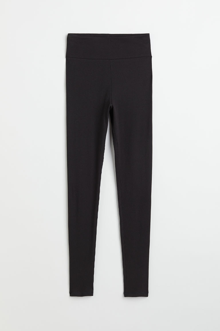 H & M - High-waisted leggings - Black | H&M (UK, MY, IN, SG, PH, TW, HK)