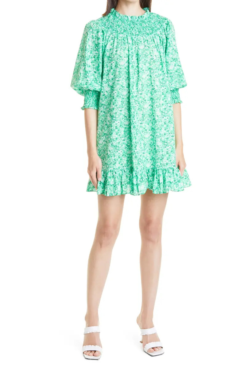 Pebble Print Smocked Shift Dress | Nordstrom