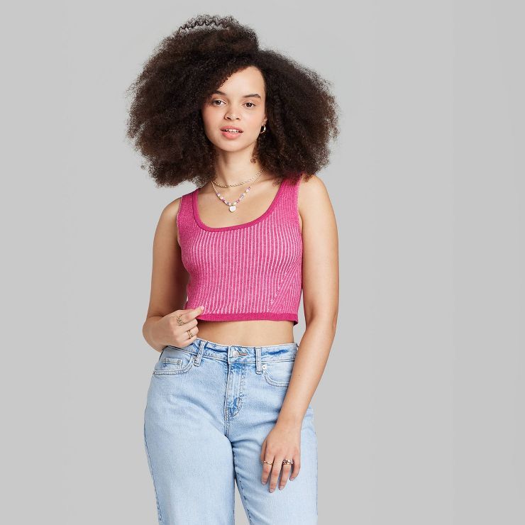 Women's Square Neck Cropped Sweater Tank - Wild Fable™ | Target