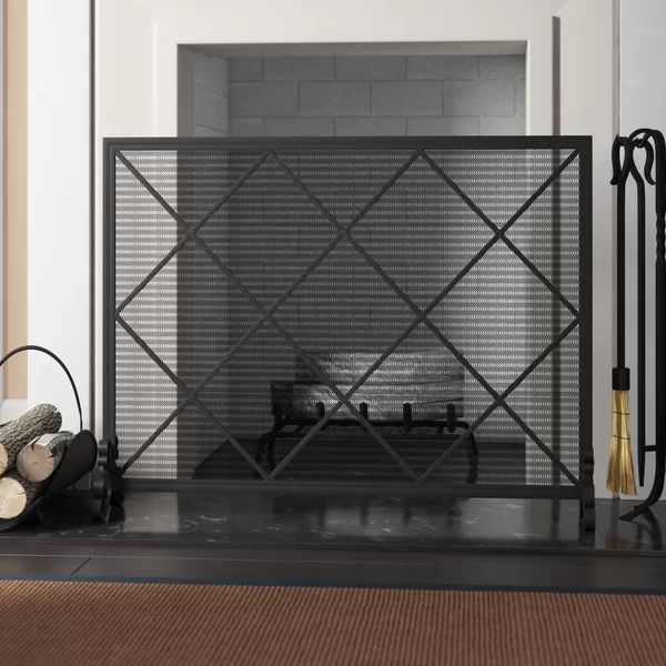 Tepper Single Panel Iron Fireplace Screen | Wayfair North America