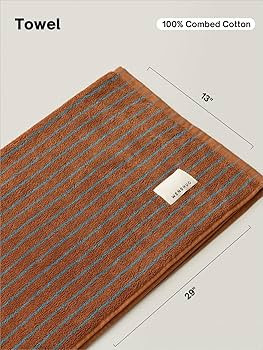 WENSHUO Fluffy Caramel-Striped Pure Cotton Hand Towel,100% Combed Cotton,Luxury Towel,Super Absor... | Amazon (US)