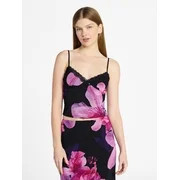 No Boundaries Mesh Camisole with Lace Trim, Women's XXS-XXL | Walmart (US)