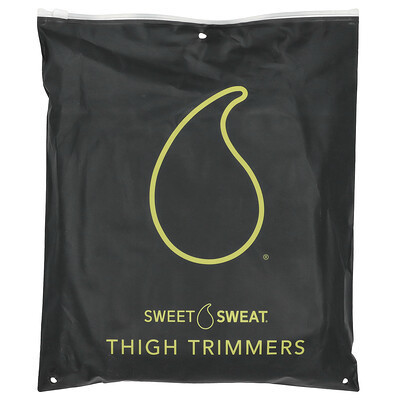 Sports Research, Sweet Sweat®, Thigh Trimmers, Medium, Black & Yellow, 1 Pair | iHerb