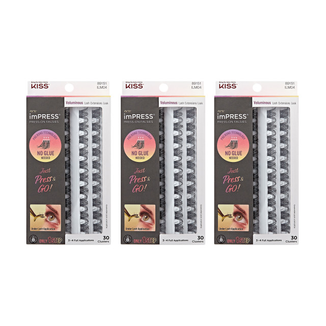 imPRESS Press-On Falsies 3-Pack 30 Voluminous - 90 Clusters | Walmart (US)