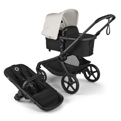 Bugaboo Kangaroo All-Terrain Single-to-Double Tandem Stroller for Infant and Toddler, for Up to Three Kids, XL Wheels, One-Hand Operation, Large Bassinet, XL Underseat Storage (Misty White) | Amazon (US)