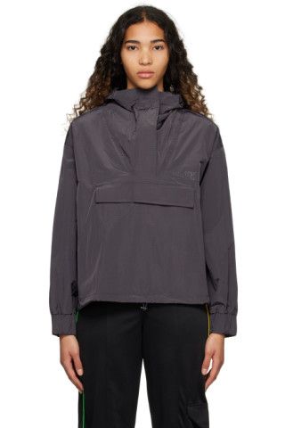 GANNI - Gray Hooded Jacket | SSENSE