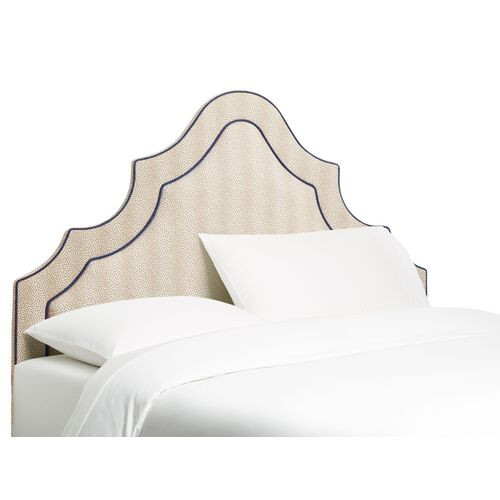 Dorset Arched Headboard, Beige/Navy | One Kings Lane
