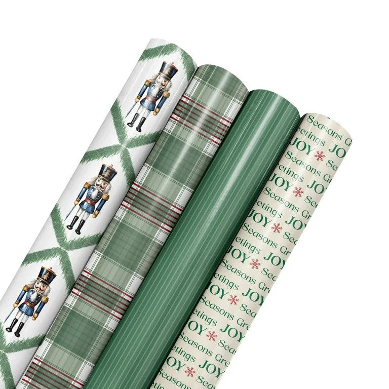 LaRibbons 30" x 10' Wrapping Paper Bundle (4-pack) | Northfolk Pine Nutcracker | Walmart (US)