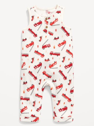 Unisex Sleeveless Thermal-Knit Henley One-Piece for Baby | Old Navy (US)