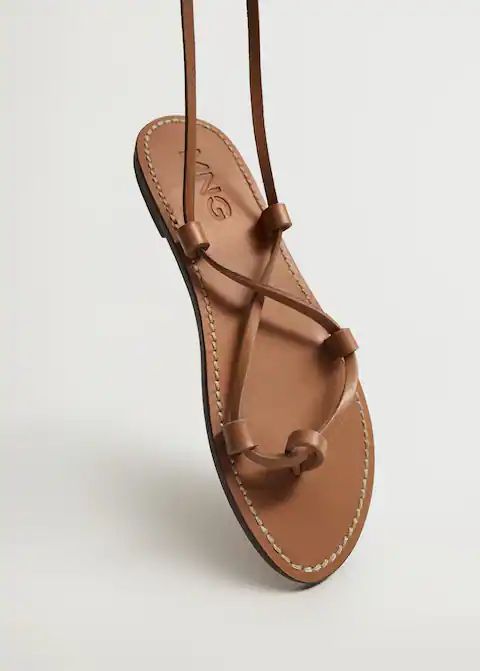 Leather straps sandals | MANGO (US)