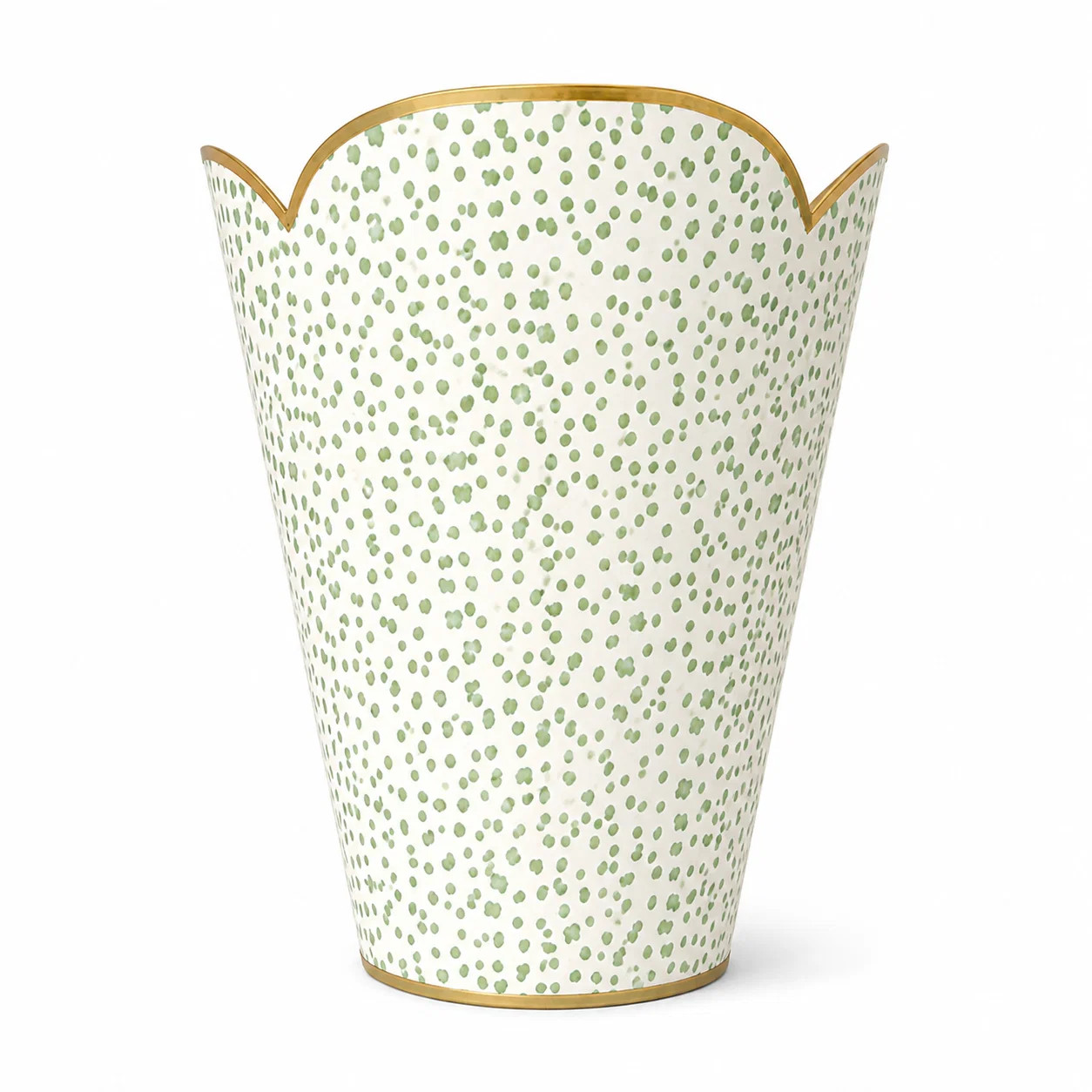 Green Polka Dot Wastepaper Basket: Final Sale | The Enchanted Home