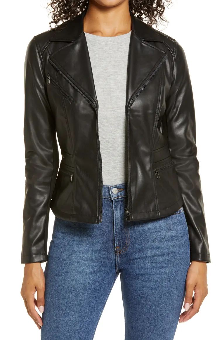 Center Zip Faux Leather Jacket | Nordstrom