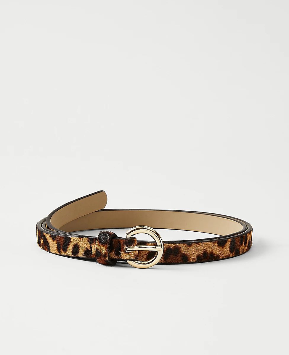 Animal Print Haircalf Skinny Belt | Ann Taylor (US)