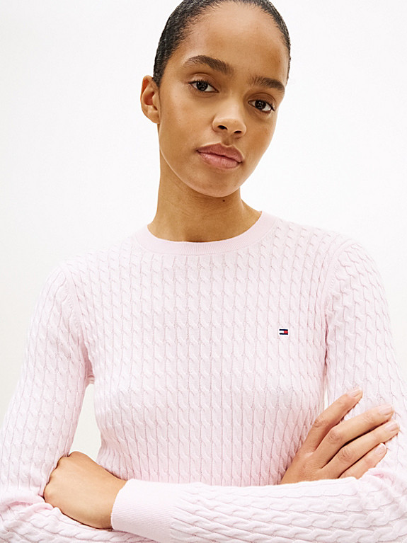 Cable Knit Crew Neck Jumper | Tommy Hilfiger UK