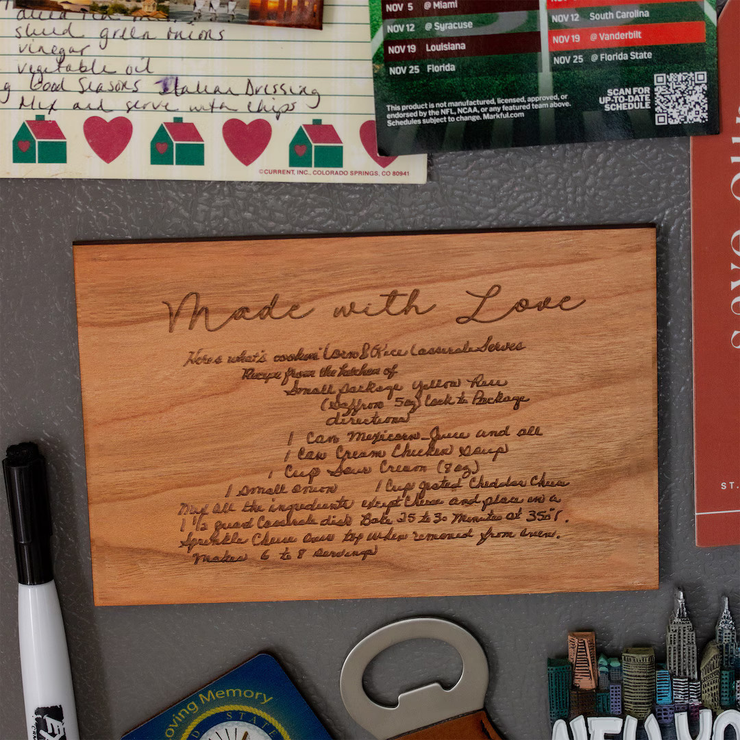 Recipe Cards, Handwritten Engraved Recipe, Custom Fridge Magnet, Personalized Recipe, Kitchen Gif... | Etsy (US)