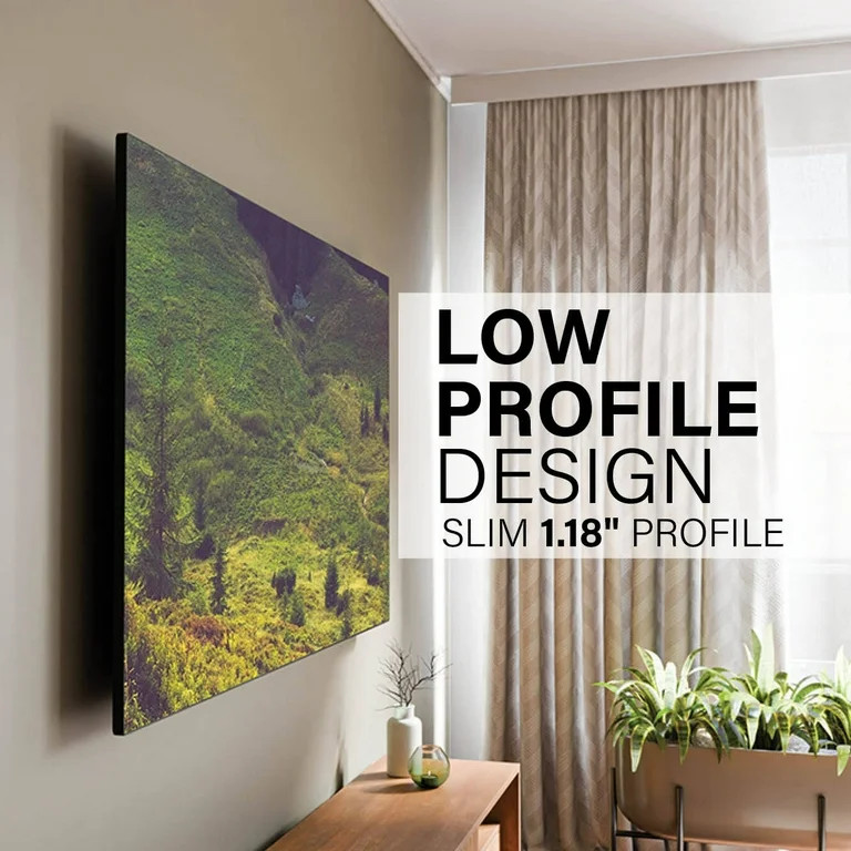 SANUS VuePoint Drywall Low Profile TV Wall Mount for 32” - 90” TVs up to 135lbs - No Drill or... | Walmart (US)