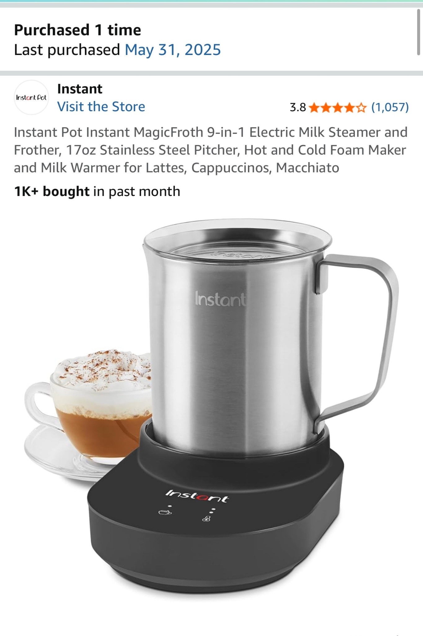 Ditched my Nespresso frother since it was coated with Teflon. So glad I did and bought this stainless steel frother because it is 1000x better and makes the fluffiest cappuccinos! 

#LTKHome