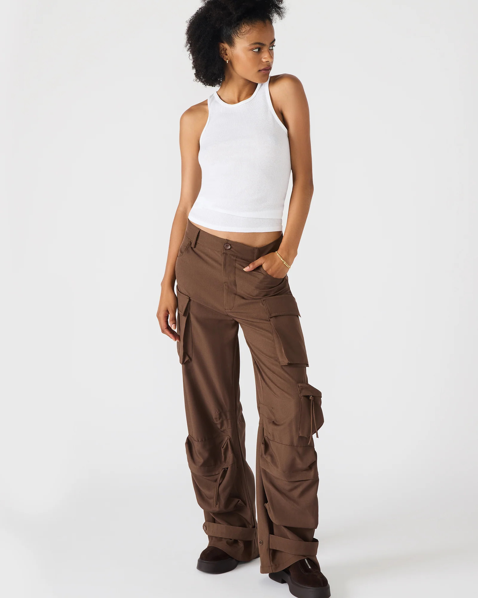 DUO Chocolate Women's Utility Cargo Pants | Steve Madden (US)