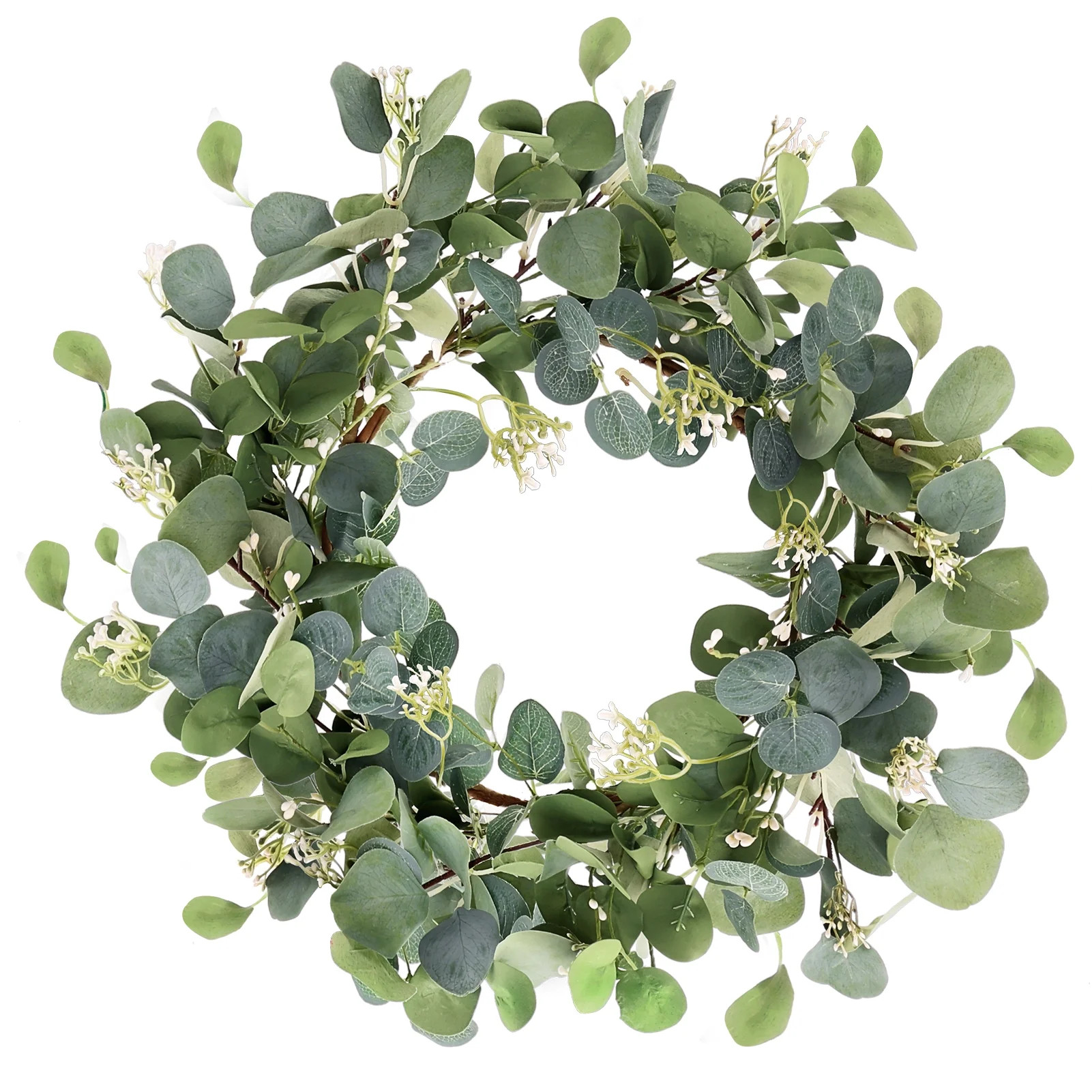 Fabulas Eucalyptus Wreath Spring Wreaths for Front Door, 20 Inch Artificial Summer Green Door Wre... | Walmart (US)