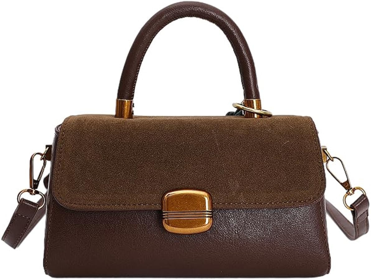 Elegant Hobo Handbag With Gold Hardware, ClassiVegan Leather Top Handle Satchel With Detachable S... | Amazon (US)