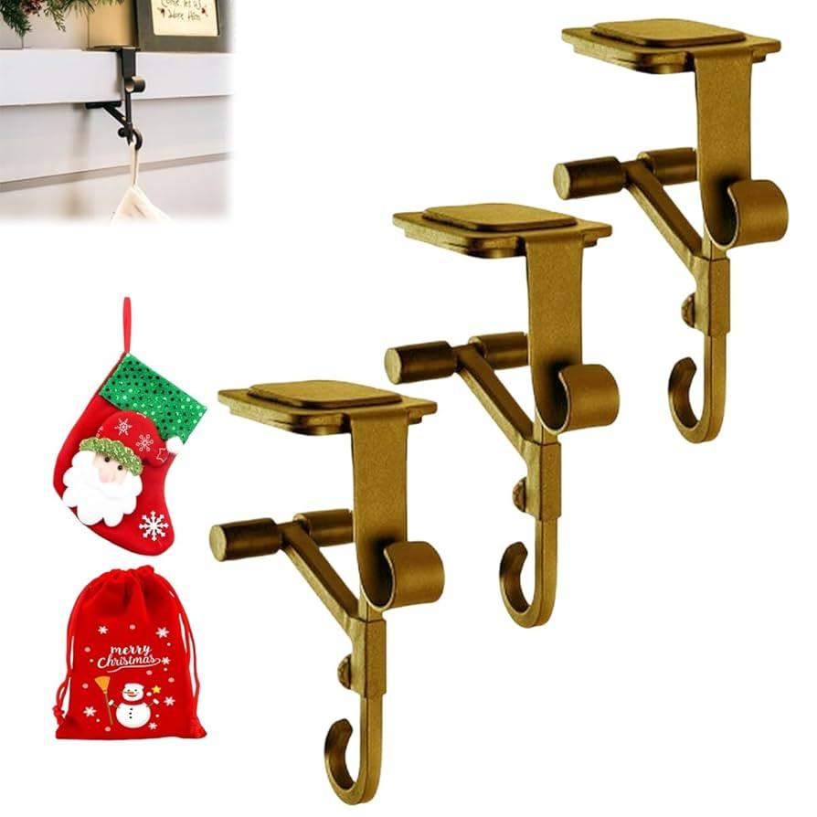 Fireplace Stocking and Garland Hanger, Paeose Garland Holder for Mantle, Adjustable 2 in 1 Double... | Amazon (US)