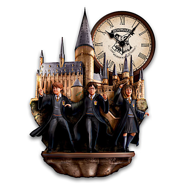 HARRY POTTER Wall Clock With Illuminating HOGWARTS Windows | Bradford Exchange