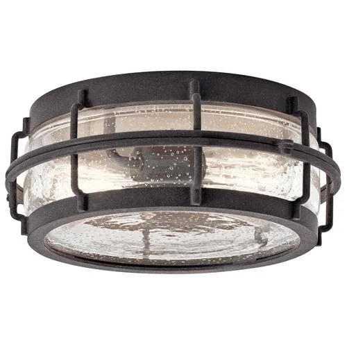 Kichler Montview 11.06-in W Weathered Zinc Outdoor Flush Mount Light | Lowe's