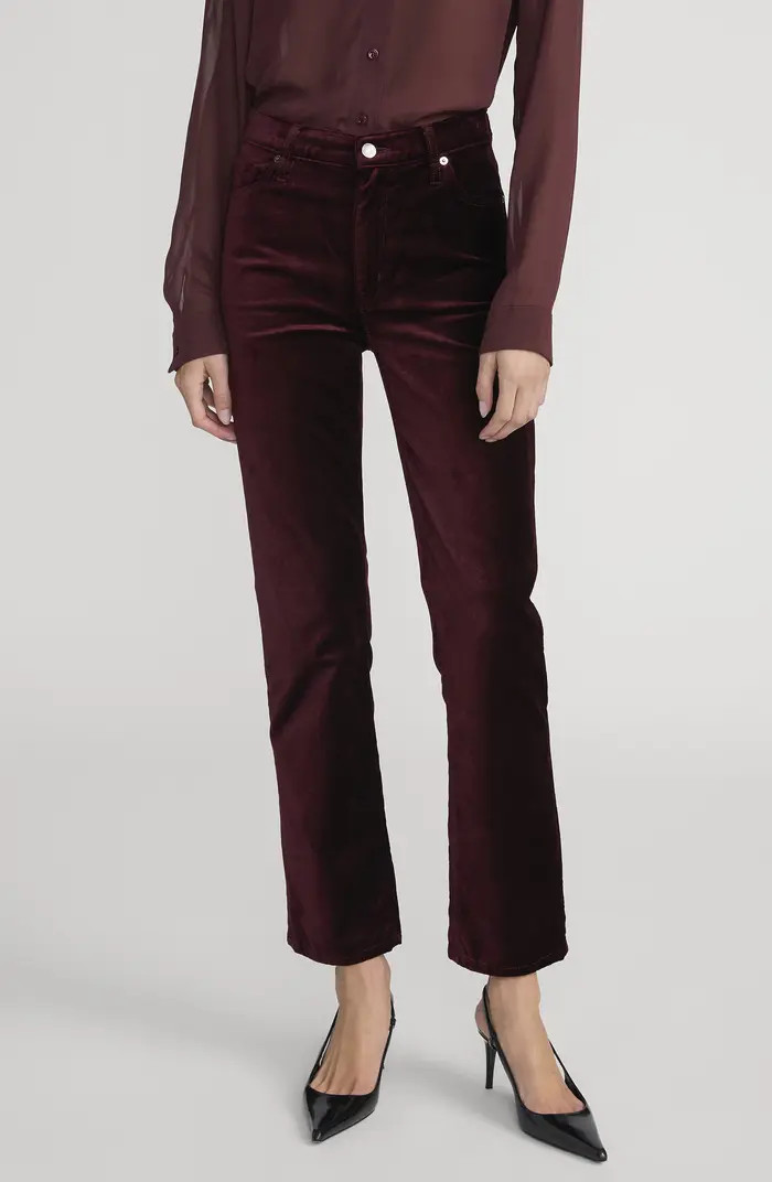 Le Sleek Velvet Ankle Straight Leg Pants | Nordstrom