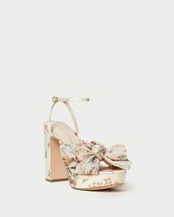 Natalia Cream Floral Bow Heel | Loeffler Randall