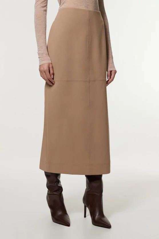 Compact Stretch Essential Tailored Maxi Skirt | Karen Millen US