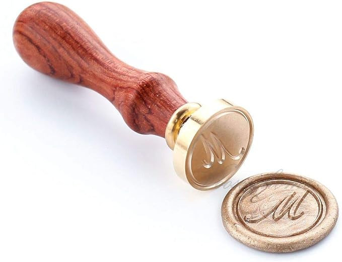 Initial Letter Handwritten Alphabet M Wax Seal Stamp with Rosewood Handle, Decorating on Gift Pac... | Amazon (US)