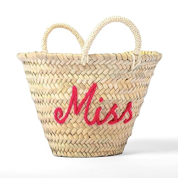 Personalized Easter Basket, Egg Hunts, Spring Birthdays, Cute Straw Gift Bag - Adorable Customize... | Amazon (US)