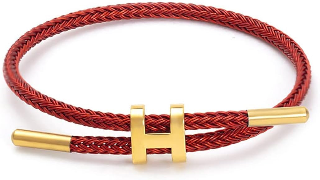 SPOMUNT Bracelets Fashion for Women Girls Adjustable Bracelet, Gold-plated Buckle Design Titanium... | Amazon (US)