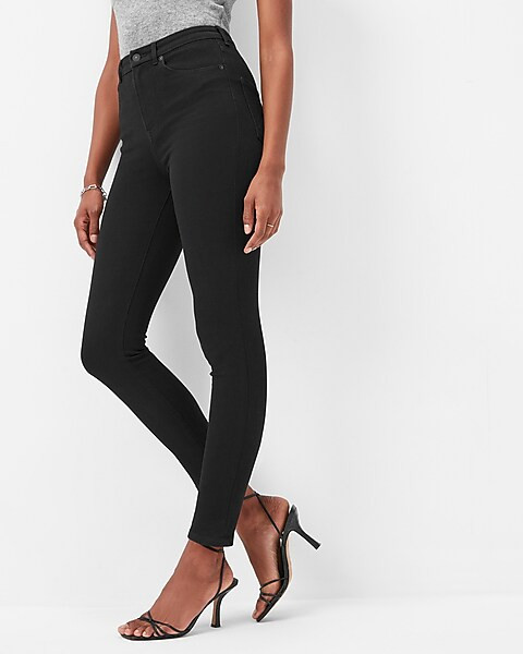 Super High Waisted FlexX Black Skinny Jeans | Express