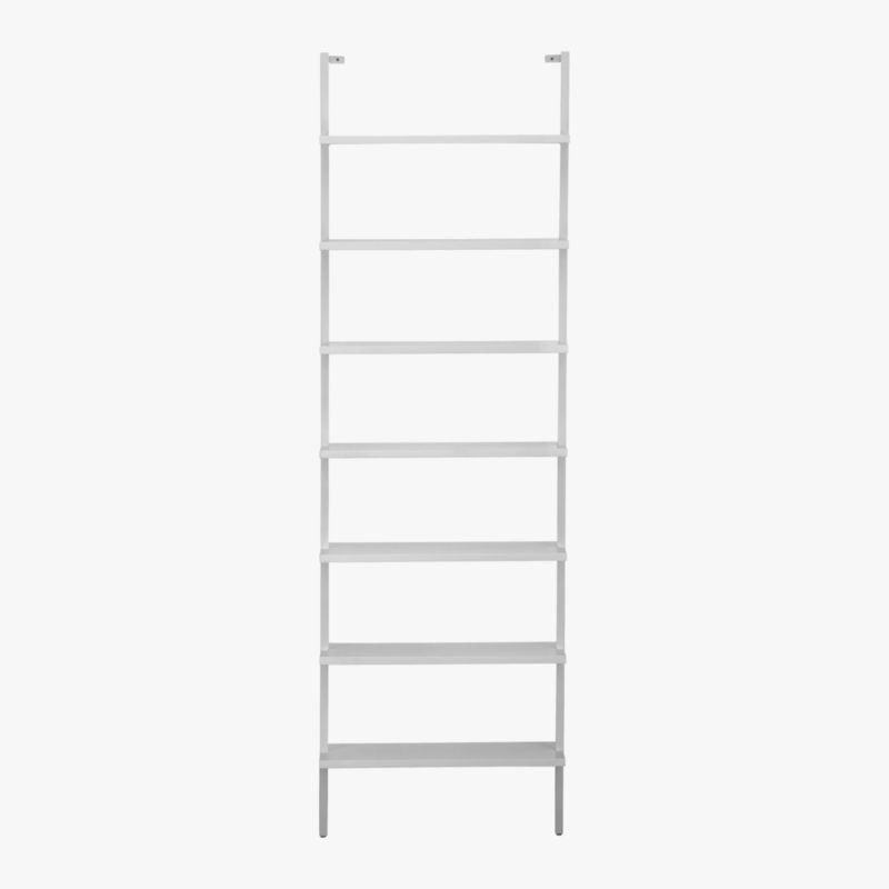 stairway white 96" wall mounted bookcase | CB2