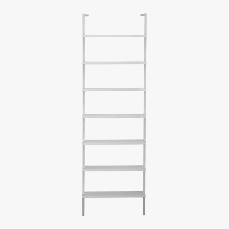 stairway white 96" wall mounted bookcase | CB2