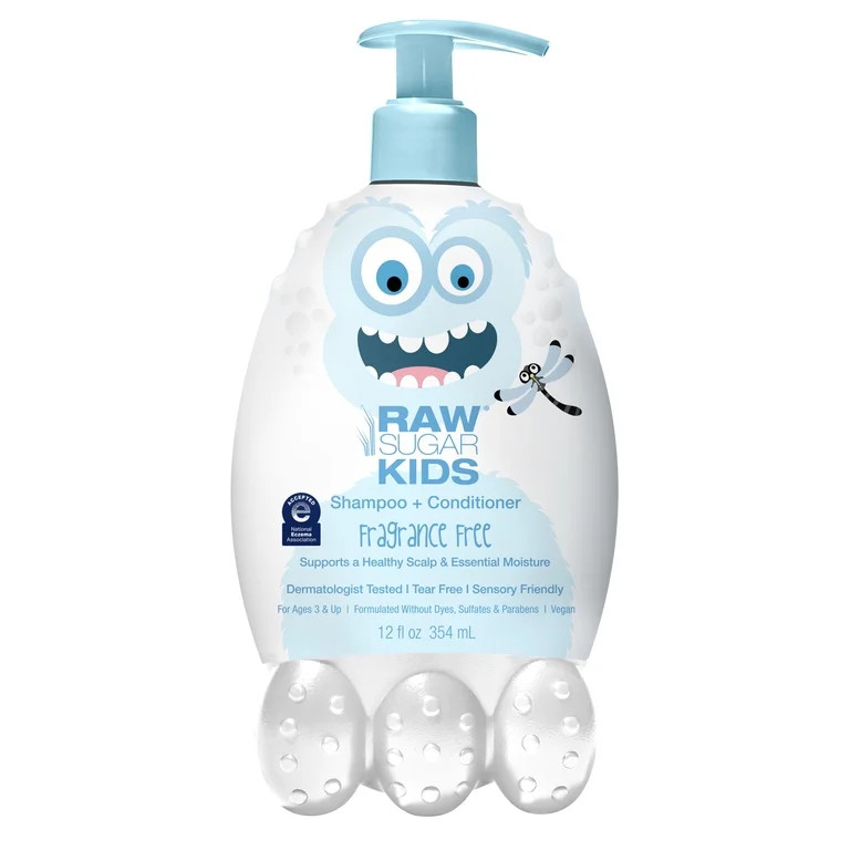 Raw Sugar Kids 2-in-1 Shampoo & Conditioner, Fragrance-Free, 12 fl oz | Walmart (US)