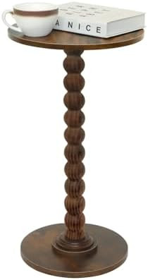 Round Side Table, Small Drink Table for Small Spaces, Modern Accent Nightstand with Solid Wood Le... | Amazon (US)