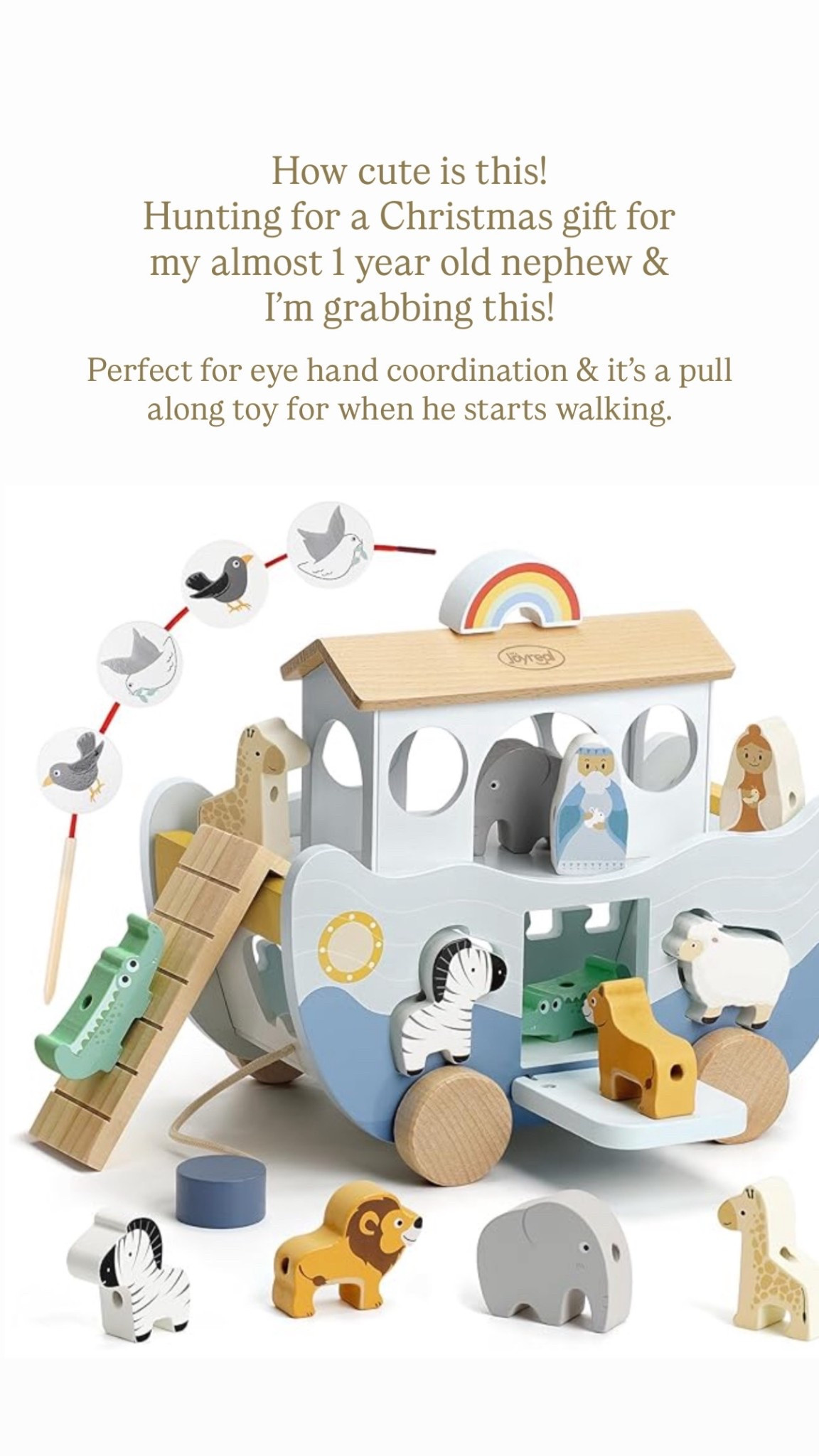 Baby & toddler gift idea! This cute Noah’s Ark is perfect. Eye hand coordination and a pull along toy for when they start walking.

#LTKGiftGuide #LTKBaby #LTKHoliday