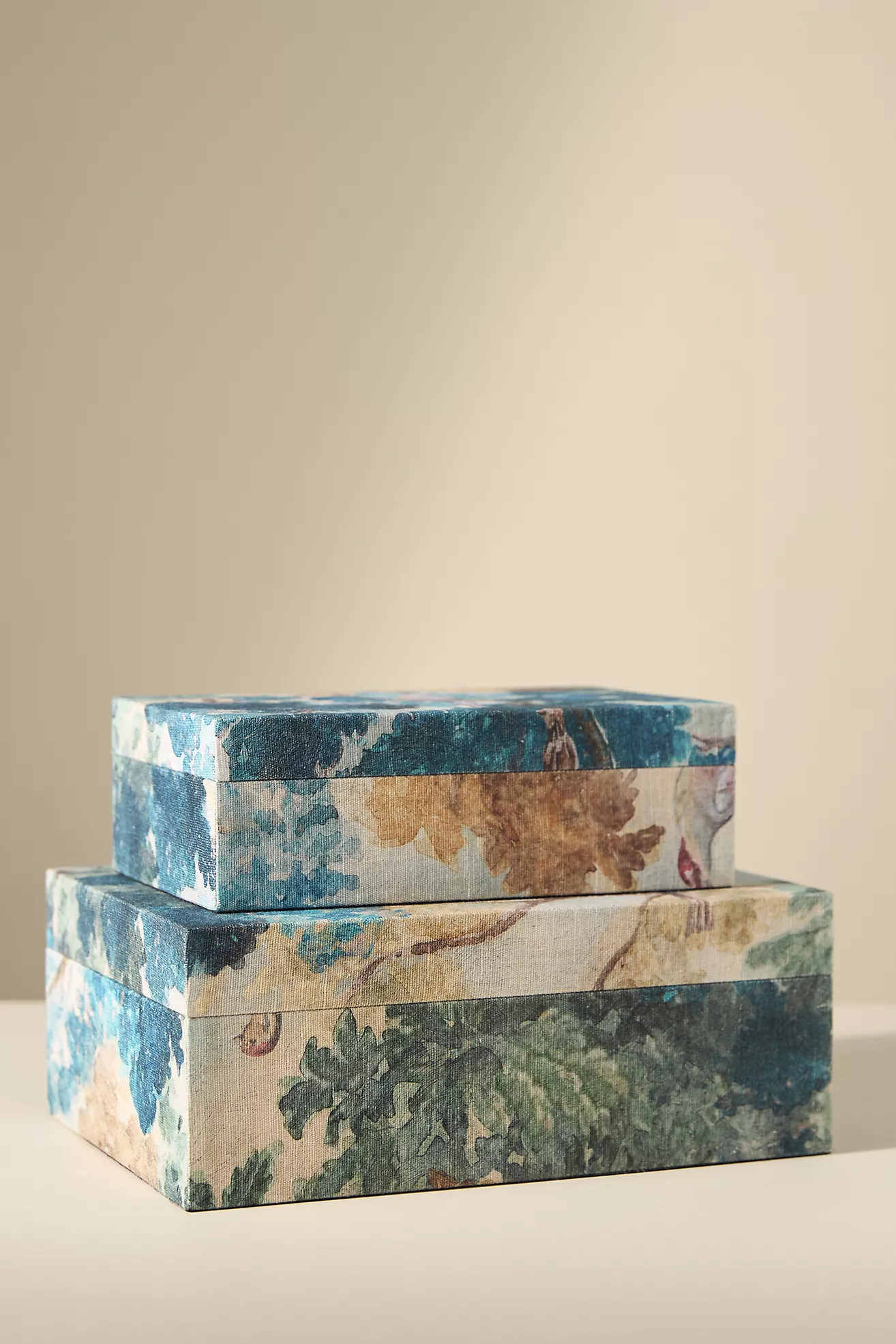 Judarn Fabric Covered Boxes, Set of 2 | Anthropologie (US)