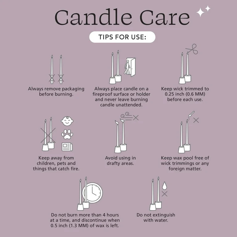 Mainstays Paraffin Wax 10" Twist Taper Candle, Unscented, Purple | Walmart (US)