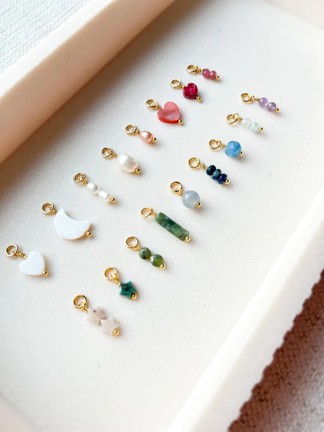 Natural Stone Charm | 18k Gold Plated, Freshwater Pearls | Etsy (US)